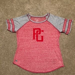Brand new woman’s Perfect Game Baseball t-shirt. Light/heather red. PG. small.